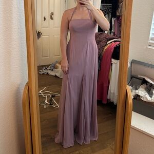 AW bridal Elegant Lavender Halter Dress